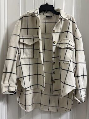 Miou Muse Women's Black White Shacket Jacket Small